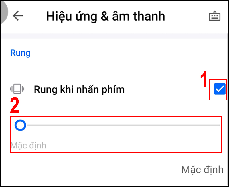 Tick v&agrave;o &ocirc; Rung khi nhấn ph&iacute;m để bật rung tr&ecirc;n b&agrave;n ph&iacute;m Laban Key